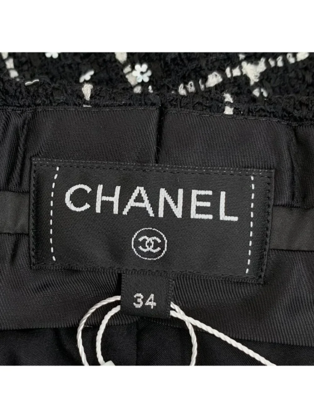 Chanel 23K Black Check Wool Tweed Straight Casual Shorts